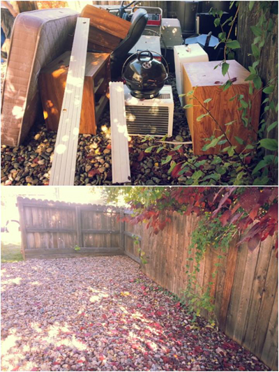 residential junk removal - before and after